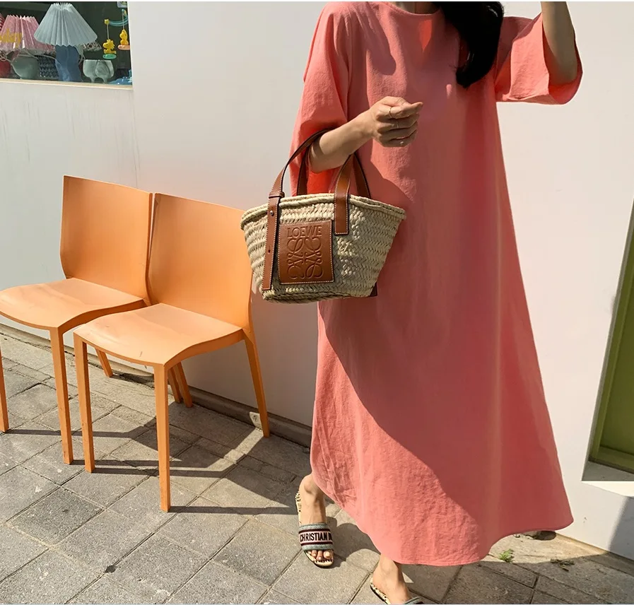 

Linen Plus Size Summer Shirt Dress Evening Female Vintage Party Oversize Short Sleeve Beach Women Dresses Robe Vestido Maxi Prom