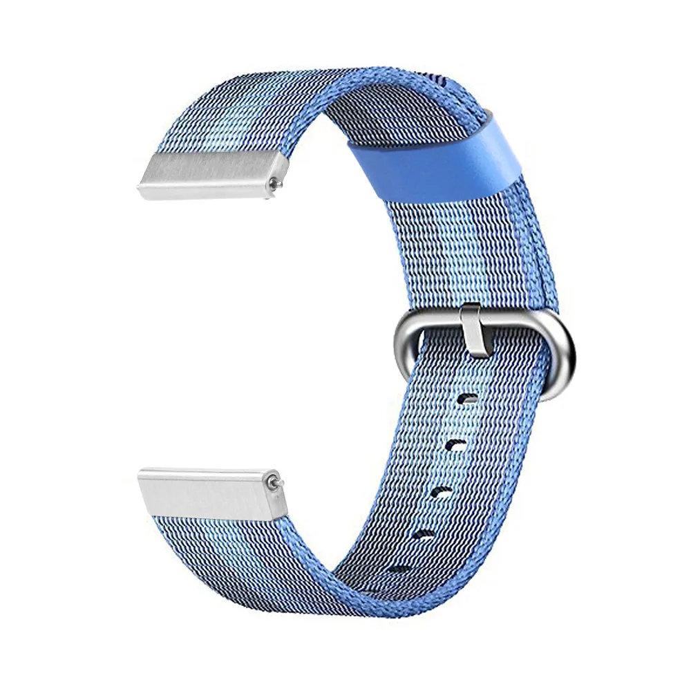 Ремешок для часов 20 мм 22 мм для samsung gear Sport S2 S3 Galaxy watch 42 мм 46 мм полосатый нейлоновый ремешок для Huami Amazfit Bip huawei gt 2 - Цвет ремешка: tahoe blue