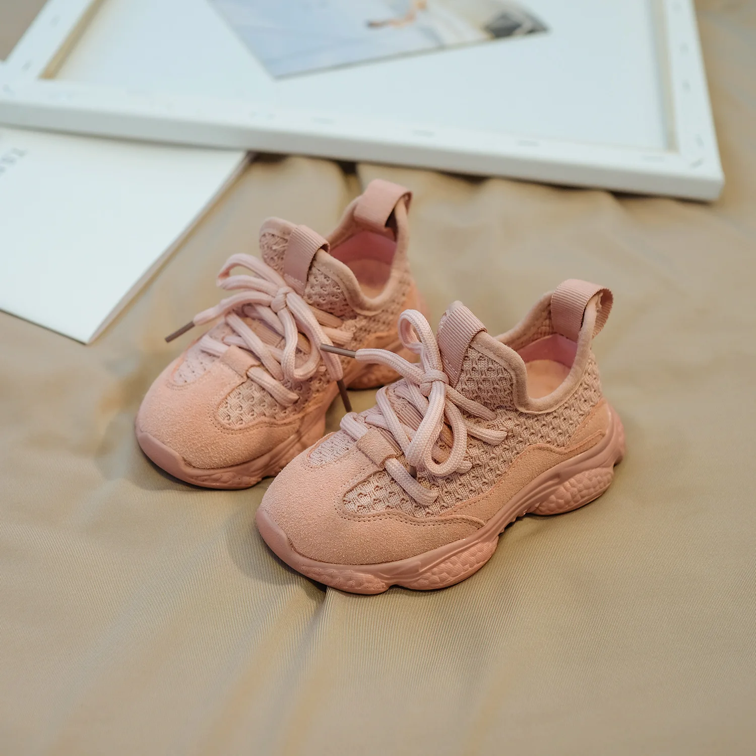 Pink Обувь для детей, осенние спортивные туфли нижнее белье для маленьких девочек с тканая повседневная обувь первый шаг детская обувь с мягкой подошвой Нескользящая обувь для малышей - Цвет: Pink