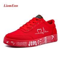 womens canvas sneakers 2021 flat sport shoes woman men unisex heart design ladies red casual vulcanized shoe tennis size 35 44