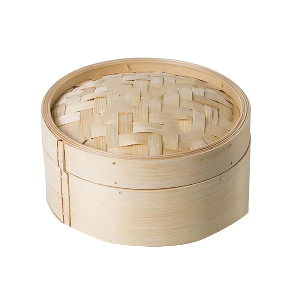 Бамбуковый отпариватель с крышкой в одной клетке для рыбы овощей корзины закусок