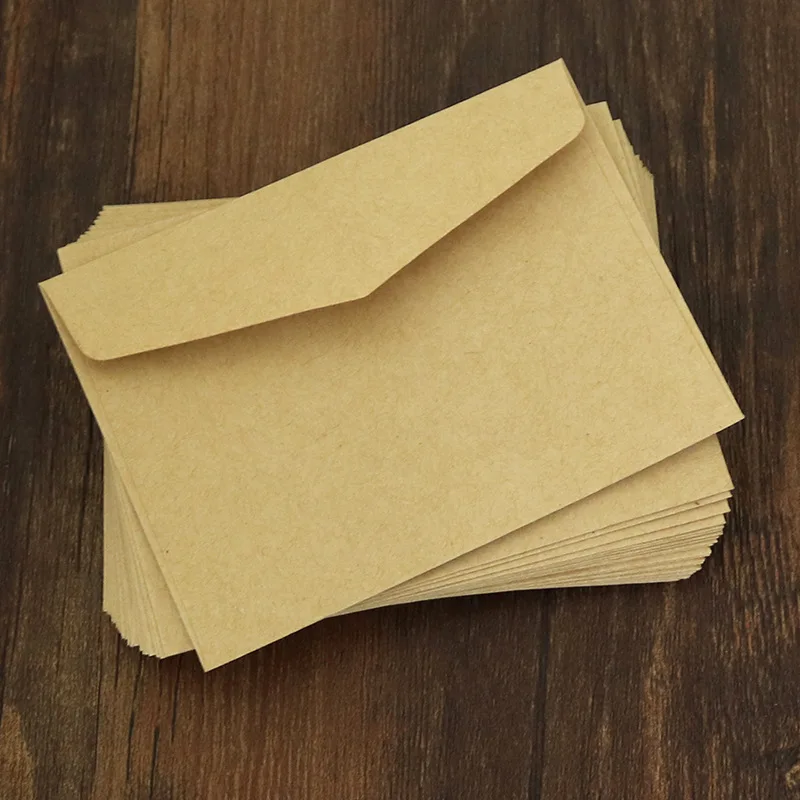 

20 шт. Классические мини-конверты из крафт-бумаги с окошком, конверт для свадебного приглашения, Подарочный конверт