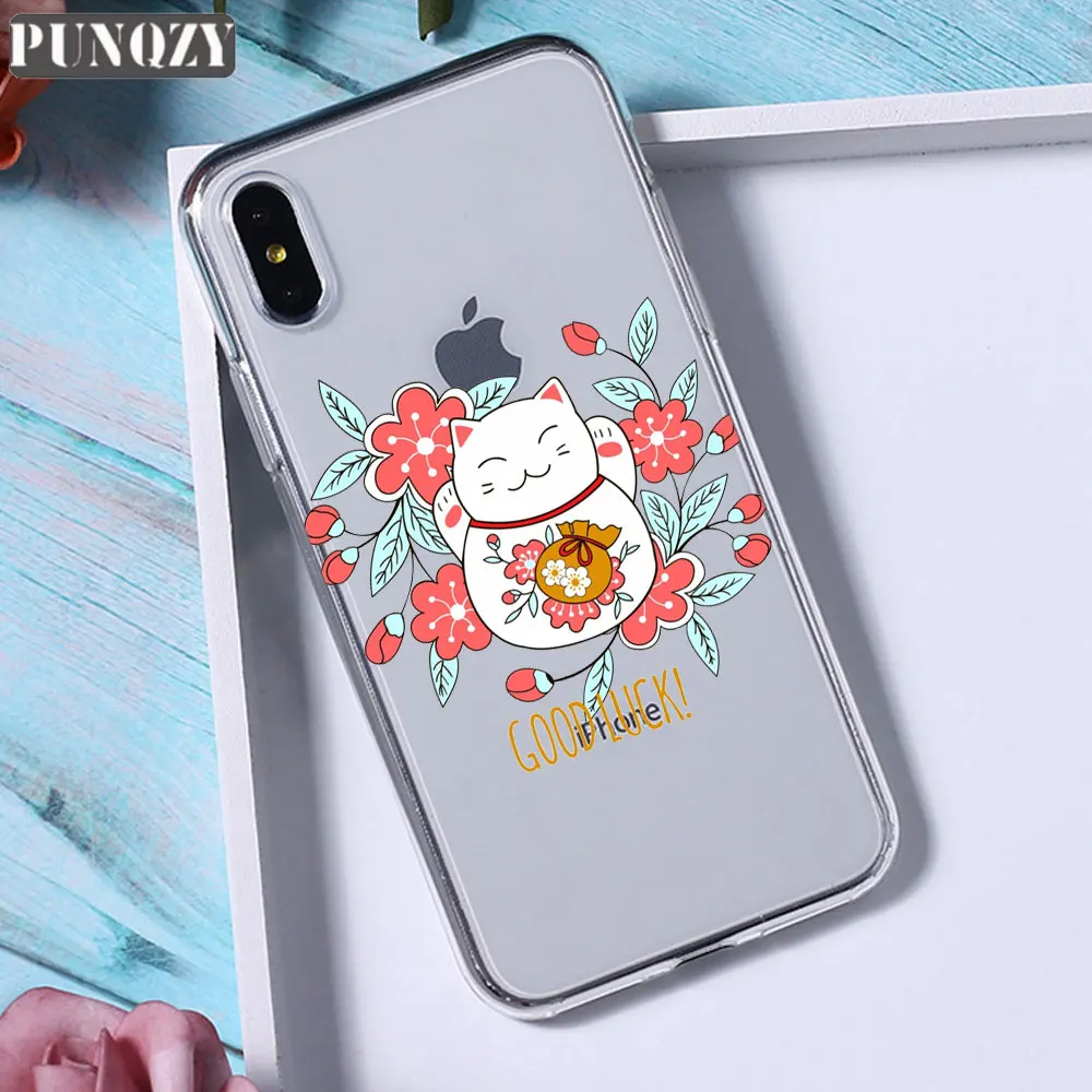 TPU A216 Новогодний чехол для телефона Lucky Cat для iPhone xr 5S 6S 7 8 Plus x xs max силиконовый чехол из ТПУ для huawei P30 P10 P20 lite mate 20 lite - Цвет: TPU A216