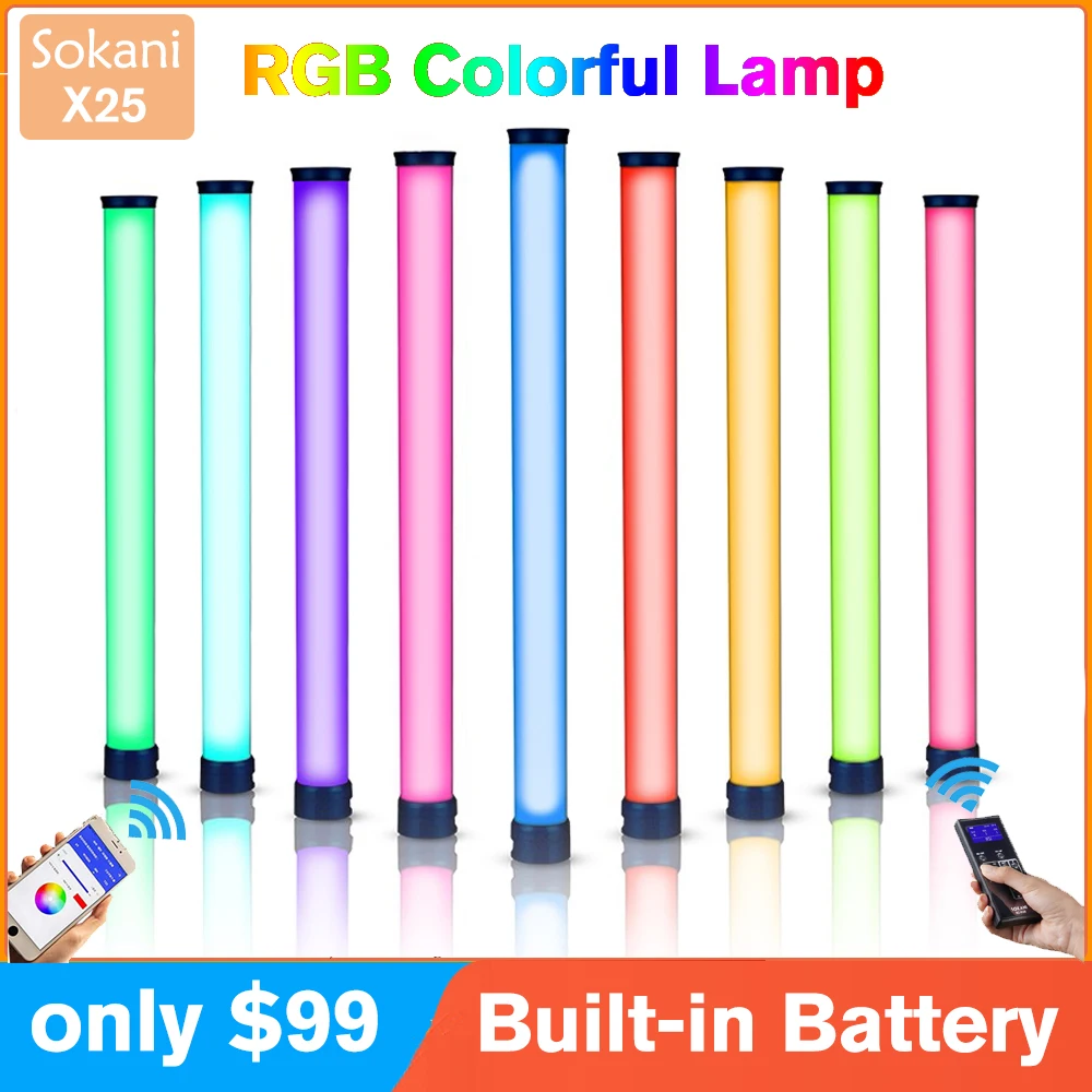 Sokani X25 RGB цветная лампа светодиодный светильник для видео ручной 25 Вт