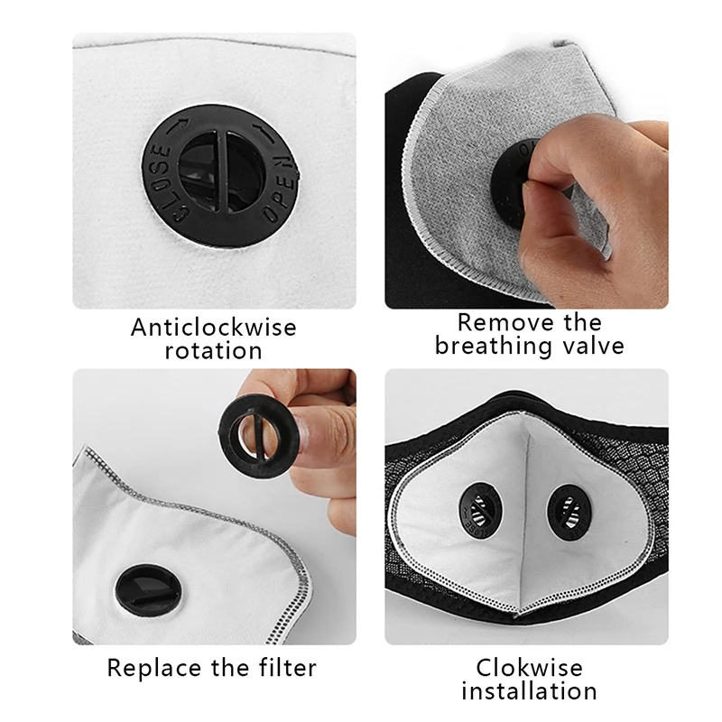 Пылезащитная велосипедная маска с фильтром PM2.5 активированным углем оптом 50