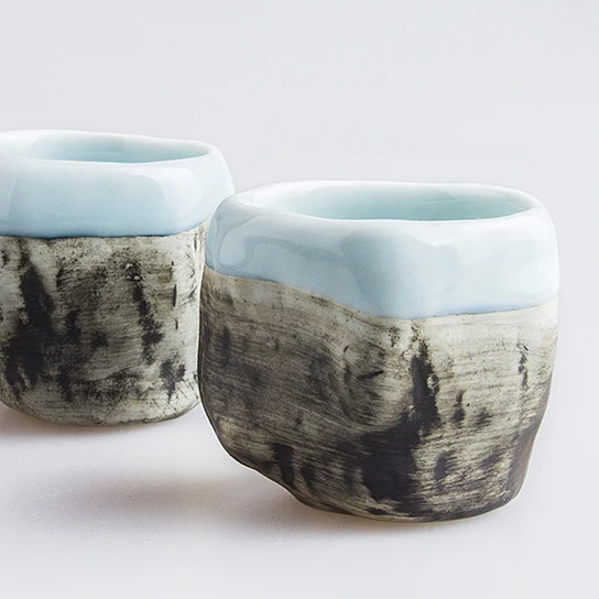 

★Original handmade rough pottery teacup Jingdezhen ceramic cup gift tea cup Kung Fu tea set imitation stone cup
