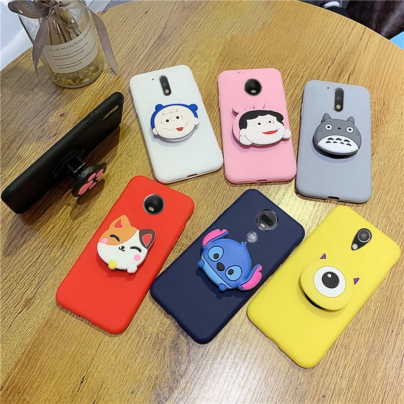 Матовый чехол для Motorola Moto E5 Plus Play GO E4 евро Мягкий ТПУ милый мультяшный держатель