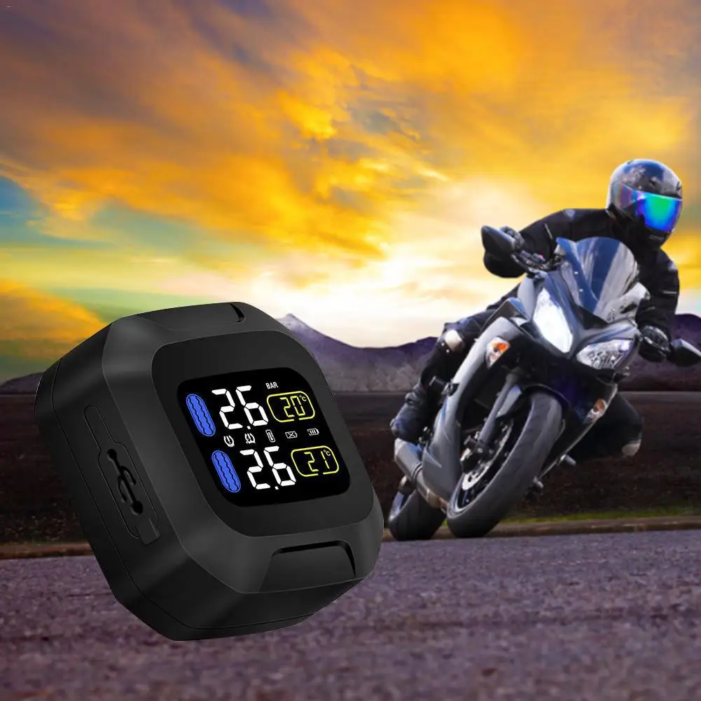 TPMS автомобильная система сигнализации давления в шинах дисплей интеллектуальное Предупреждение температуры мотоцикла система контроля давления в шинах