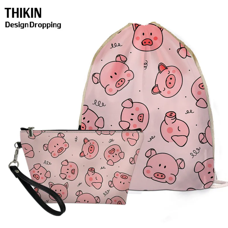 THIKIN милое розовое платье с героями из мультфильма Свинка Пеппа 2 предметов