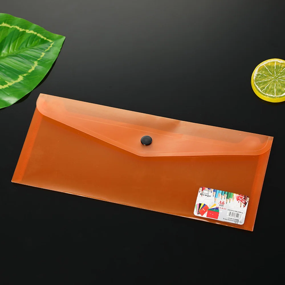 

6pcs A4 Document Folder Clear Document Envelope Folder with Snap Button Durable Storage Folder Organizer for School (Ran