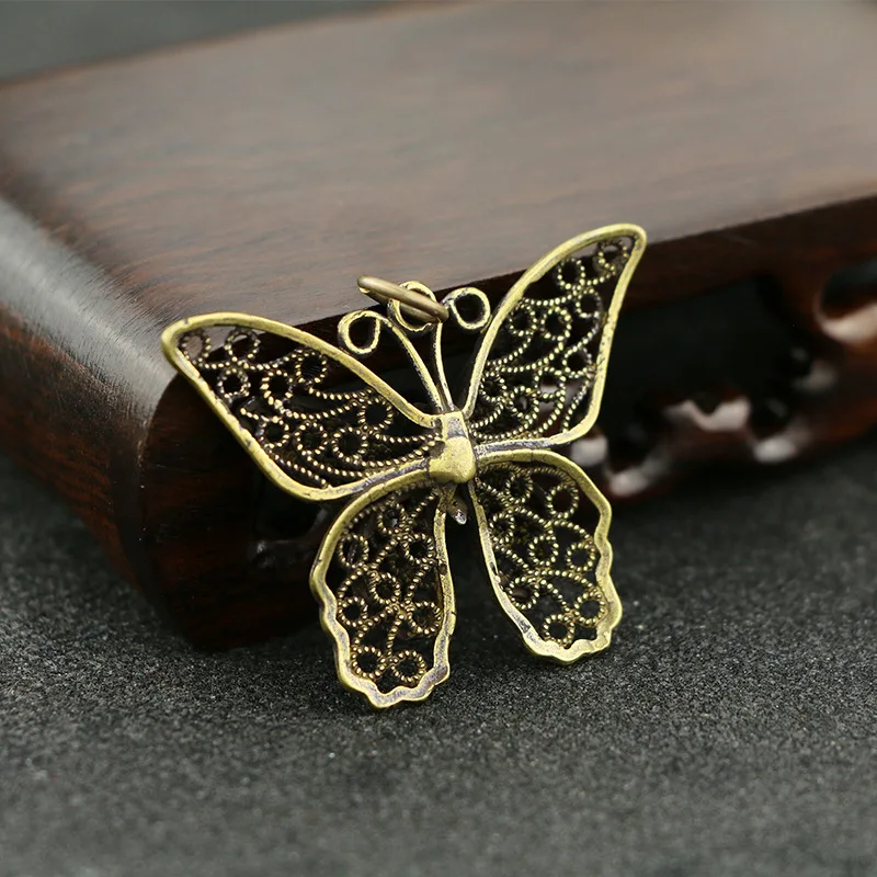 Винтажная Статуэтка-бабочка Статуэтка из чистой латуни шарм богатство амулет