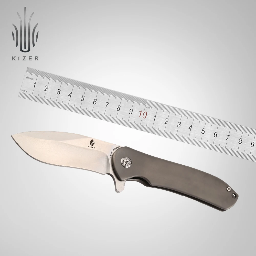 Нож kizer охотничий нож для выживания титановый шариковый подшипник высокого качества edc инструменты для кемпинга