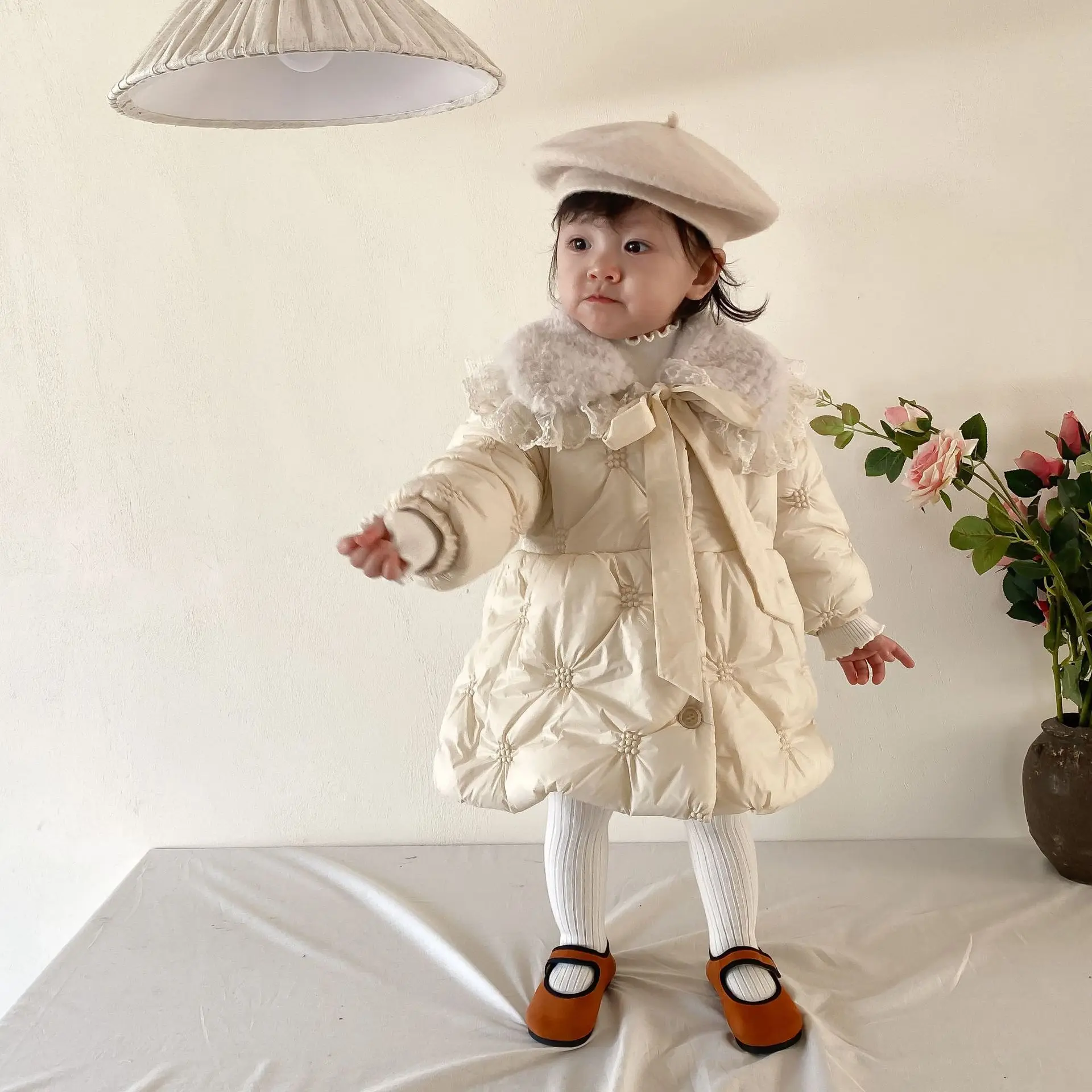 

Girls padded coat princess coat plus velvet padded baby padded jacket children's clothes baby children's clothing winter coat