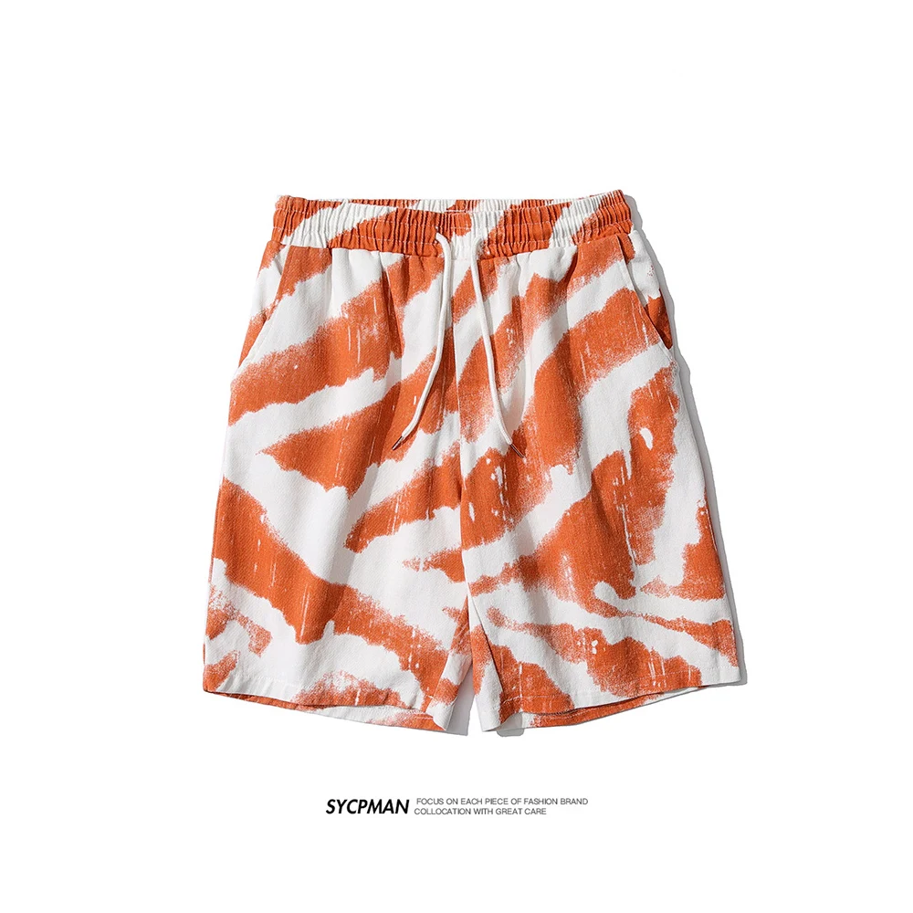 

Loose shorts men's trendy print pants summer fashion zebra pattern trend five point pants 2021 New Youth