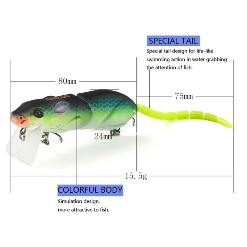 Искусственная рыболовная приманка 8 см/16 г пластиковая мышь искусственная со
