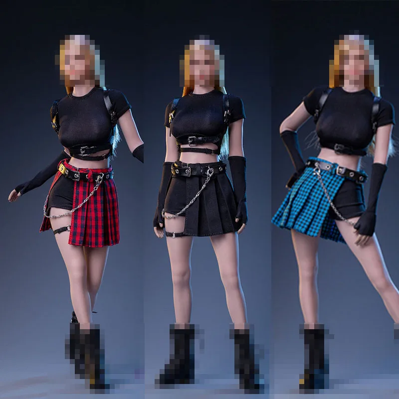 

3STOYS 3S045 1/6 Fashion T-shirt Plaid Skirt Leather Belt Clothes Accessories Fit 12" Female Soldier TBLeague Action Doll