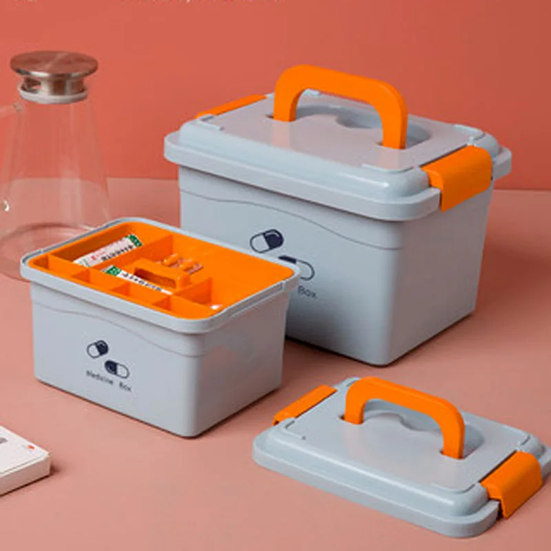 

Multi-layer emergency medicine storage box for family small medicine, household plastic children's medicine box, medical medicin