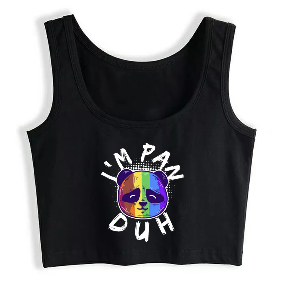 

Crop Top Women Pan Duh Pansexual Bisexual Lgbt Pride Flag Gothic Harajuku Grunge Emo Tank Top Female Clothes