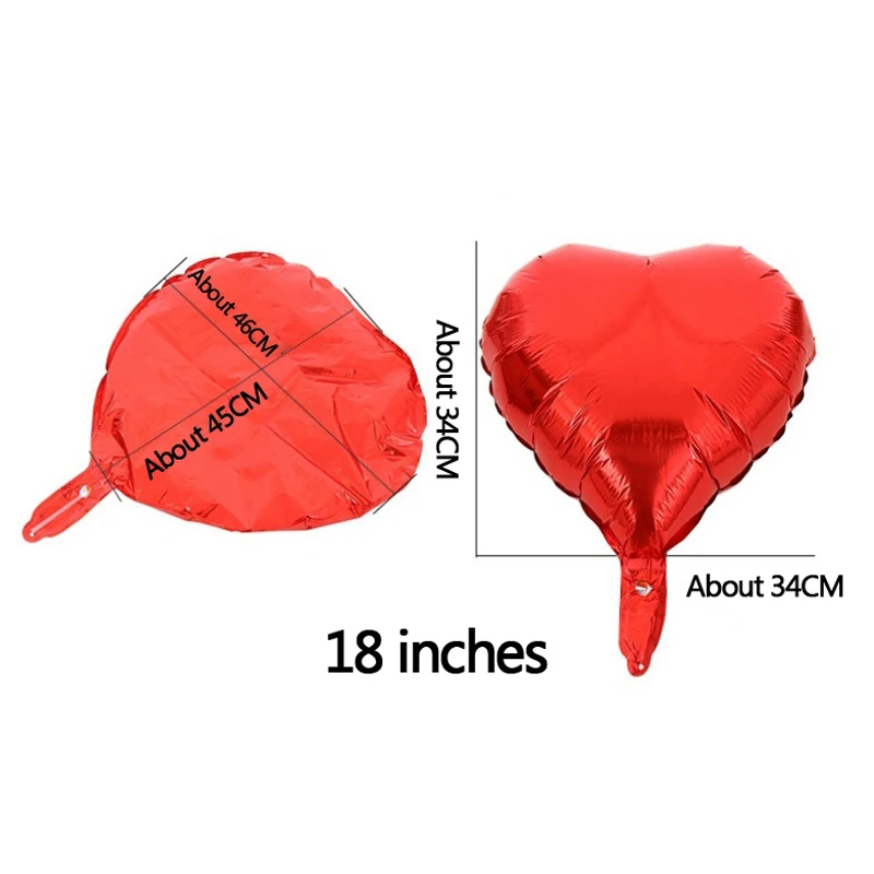 

10pcs 18 inch aluminum film love balloons birthday party anniversary wedding house decoration heart-shaped balloons rose gold