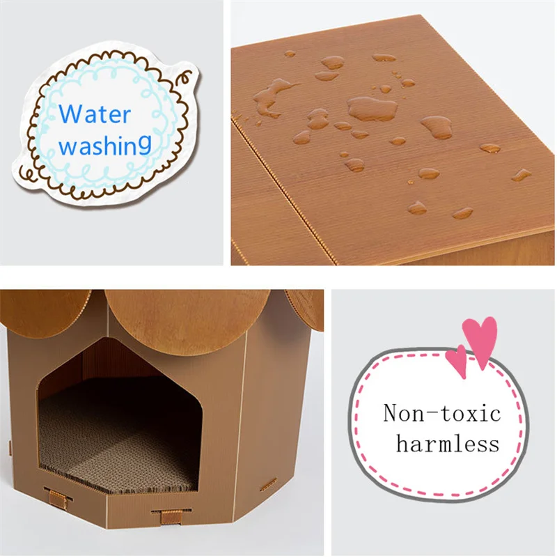 

Pet Products Cat House Waterproof Removable Dog Box Yurt Semi-closed Cat Nest Personality Cat Beds Home (Indoor)For Small Dog