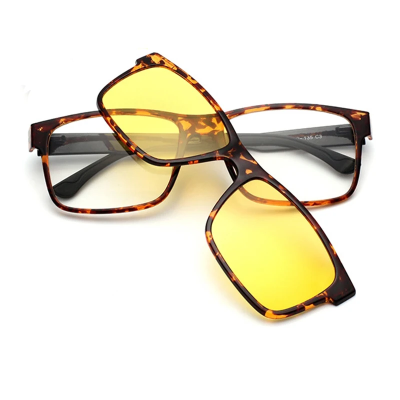 Квадратные магнитные солнцезащитные очки 2 линзы поляризационные для мужчин wo