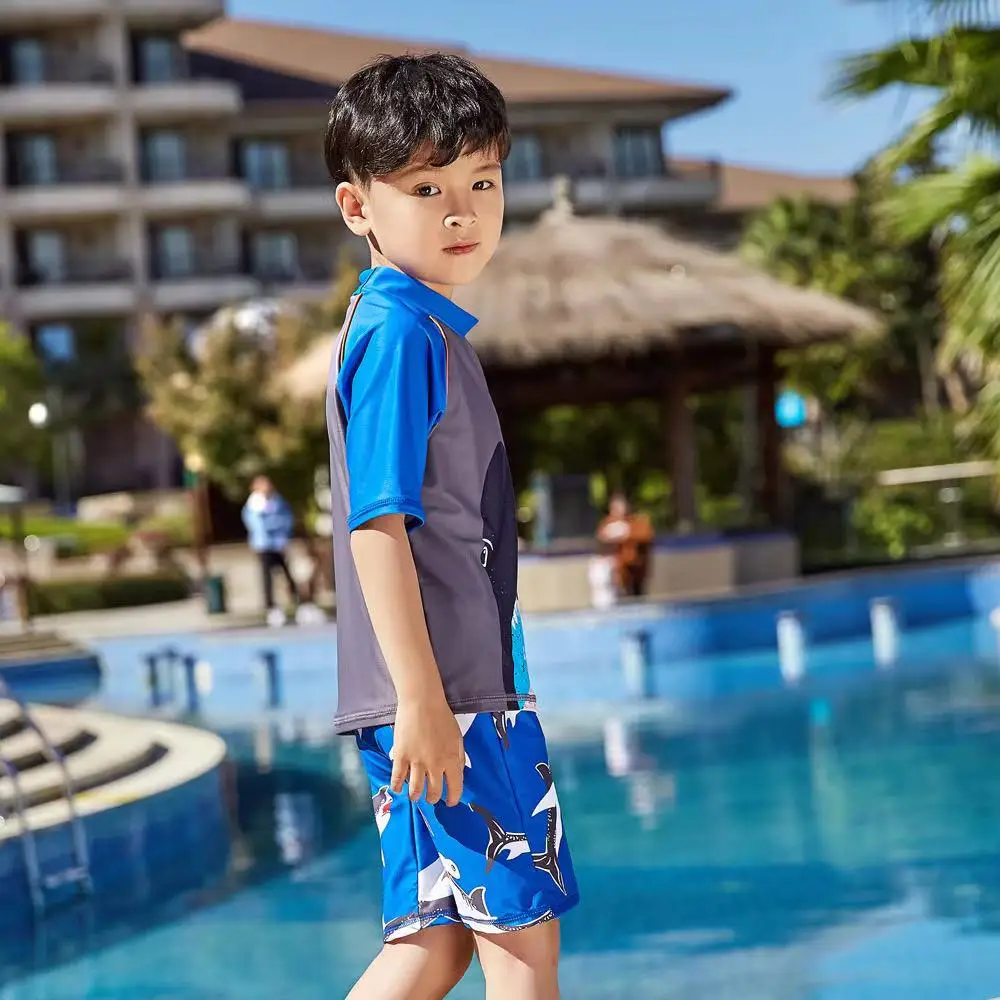 Брендовый детский купальник комплекты одежды плавательные рубашки + плавки