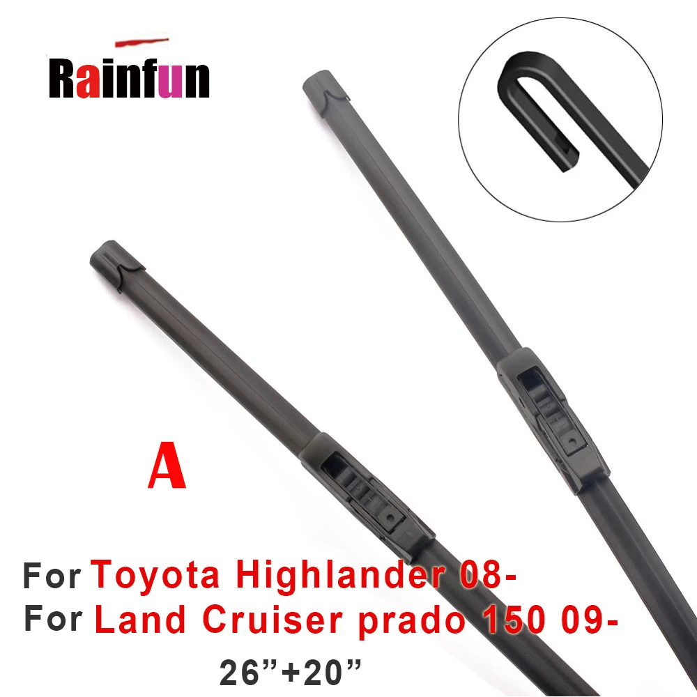 RAINFUN 26 &quot+ 20&quot передние щетки стеклоочистителя и 12 &quotзаднего для Toyota Highlander 08 TOYOTA