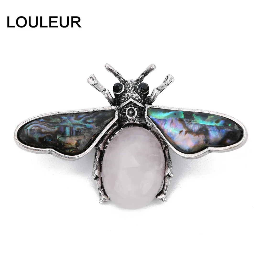 LOULEUR, модный пчелиный натуральный камень, жемчужный кулон в виде раковины абалона, двойное использование, подвеска, ювелирные изделия, изготовление для женщин