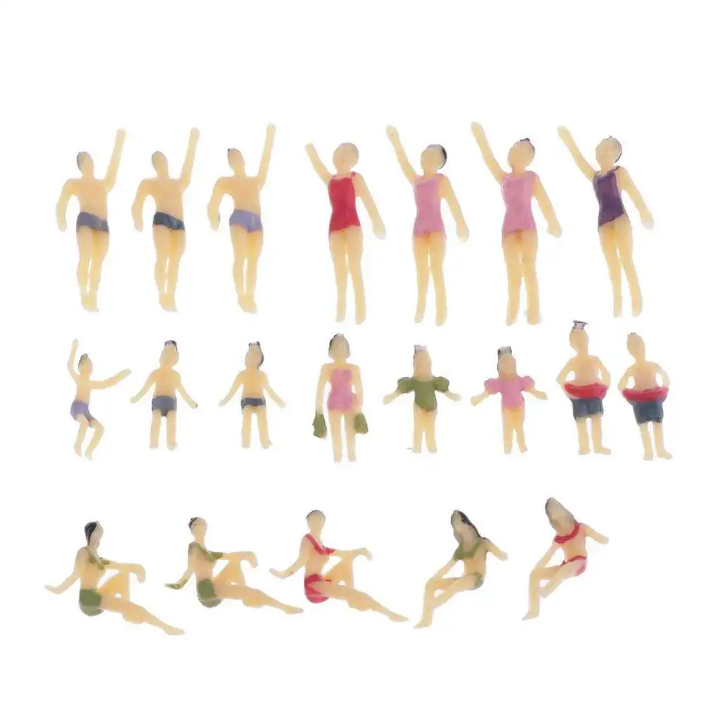 

20X Plastic H0 0 Mini People Model Figure for Diorama Beach Landscape