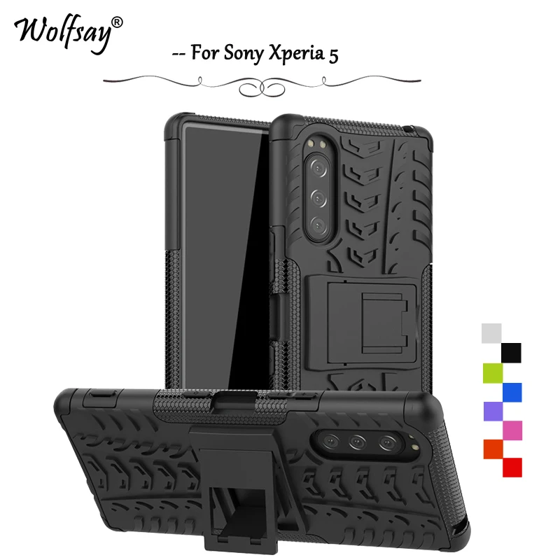 For Sony Xperia 5 Case Shockproof Armor Rubber Silicone Hard Back PC Phone Case For Sony Xperia 5 Protective Cover For Xperia 5