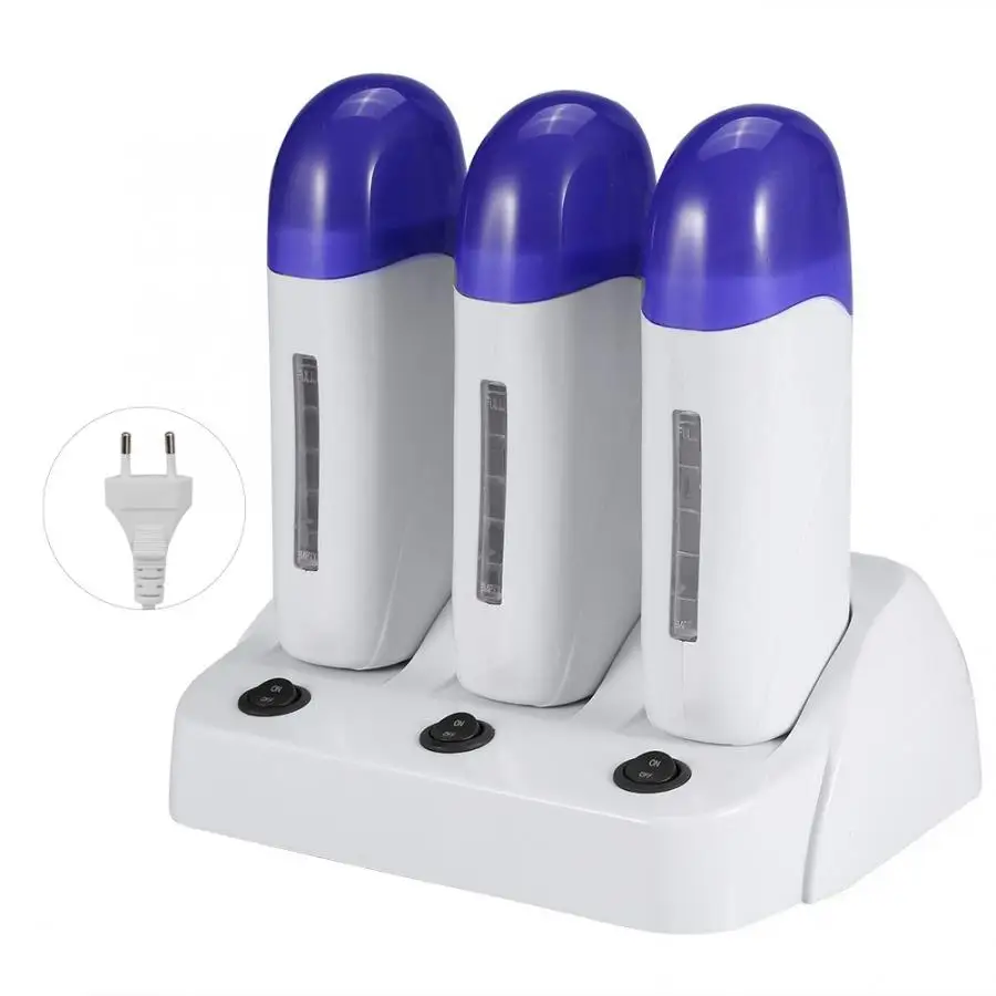 Triple EU Plug Воск 3 типа картридж воск для депиляции роликовый нагреватель восковой Депиляции Тела машина для удаления волос воск для депиляции - Цвет: Triple EU Plug