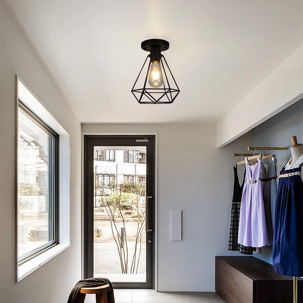 Современный Ресторан железный потолочный светильник светодиодный абажур