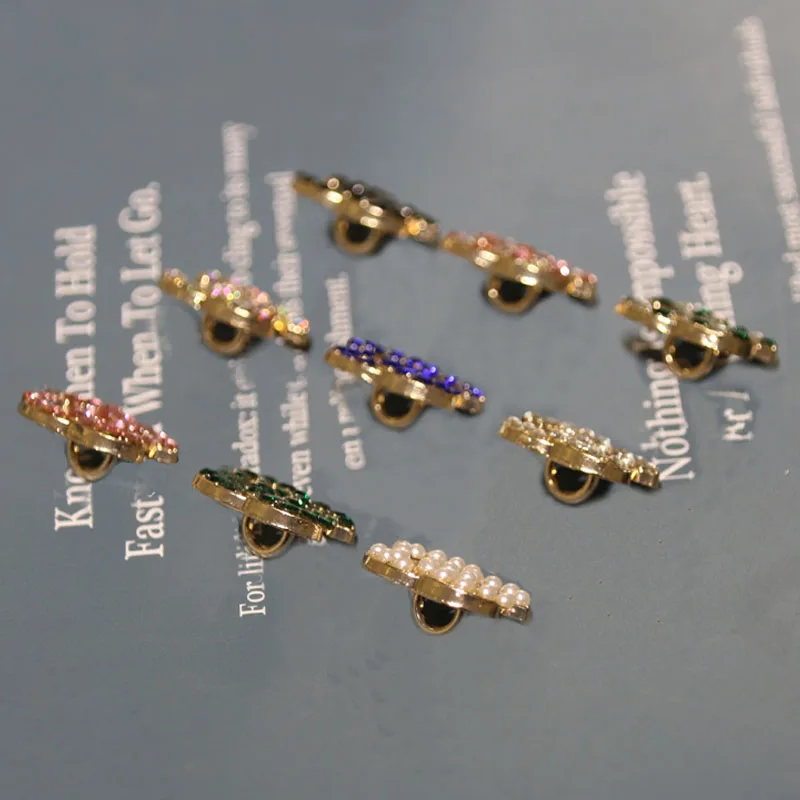 1 лот = 10 шт. High end Золотой Классический кнопки с бриллиантами Свадебные пальто