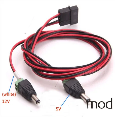 

ATX 4Pin 4P Molex to Dual DC 12V 5V Power Supply Cable Cord 18AWG Wire For BTC Bitcoin Mining DIY 100cm