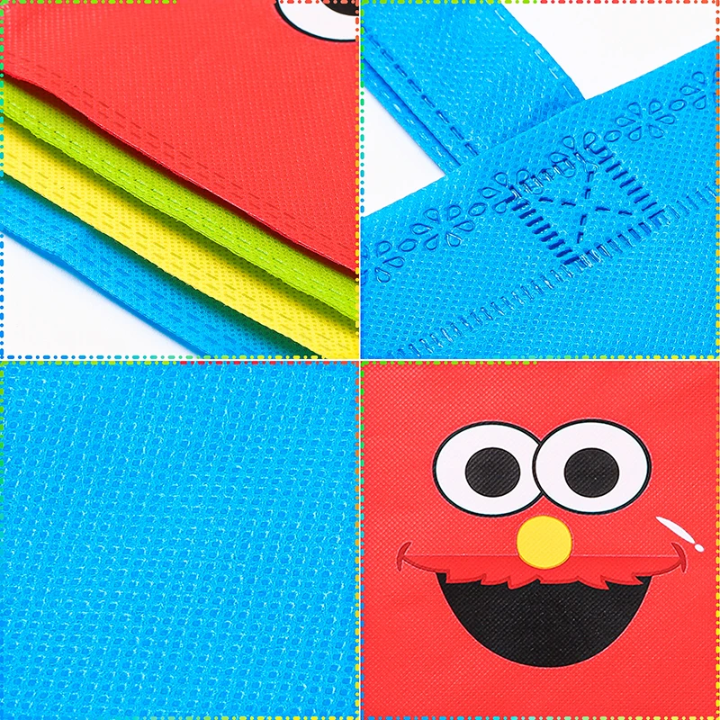 

20Pcs Sesame Non Woven Party Supplies Bags Monster Reusable Candy Treat Tote Bag with Handle Theme Gift Bag Party Decor for Kids