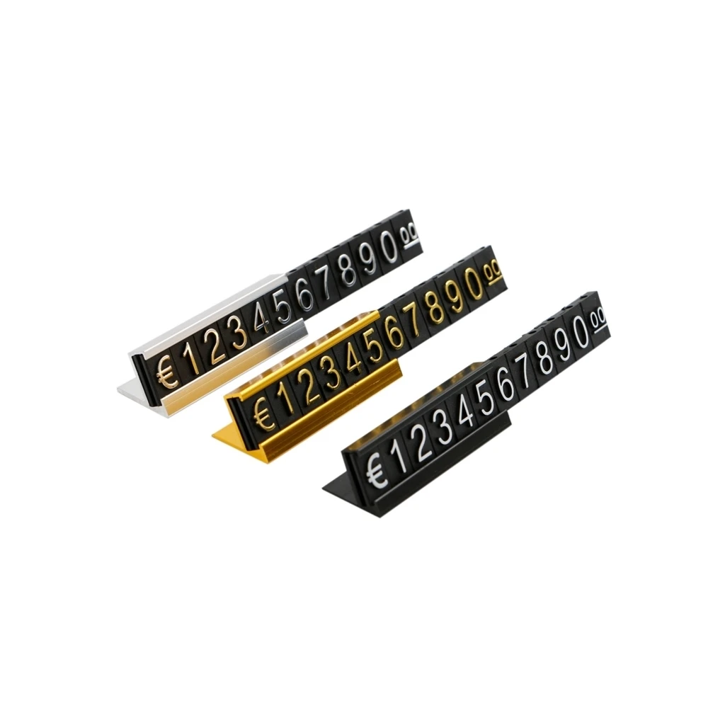 

Plastic Cubes Price Display Tags Adjustable Number Frame Label Stand