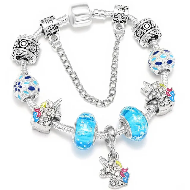 Серебряный Шарм браслет в виде животного с красивыми бусинами Marano подходит для