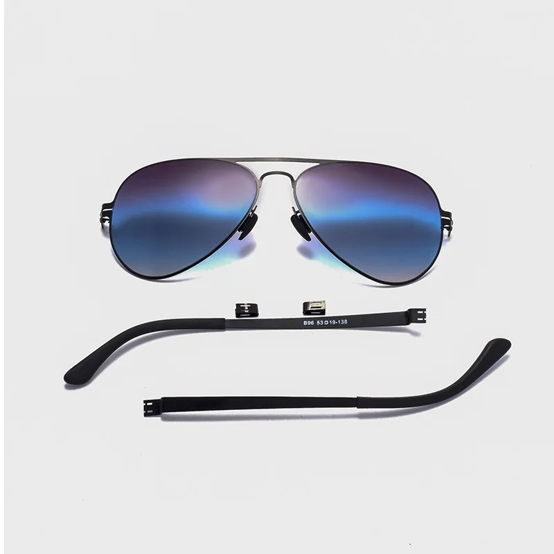 

Pilot blue sunglasses male 2021 new screwless steel IC sunglasses male spring legs