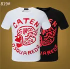 Dsquared2 классическая итальянская брендовая уличная одежда, повседневная мужскаяженская футболка с принтом черепа, круглым вырезом и коротким рукавом, мужская одежда