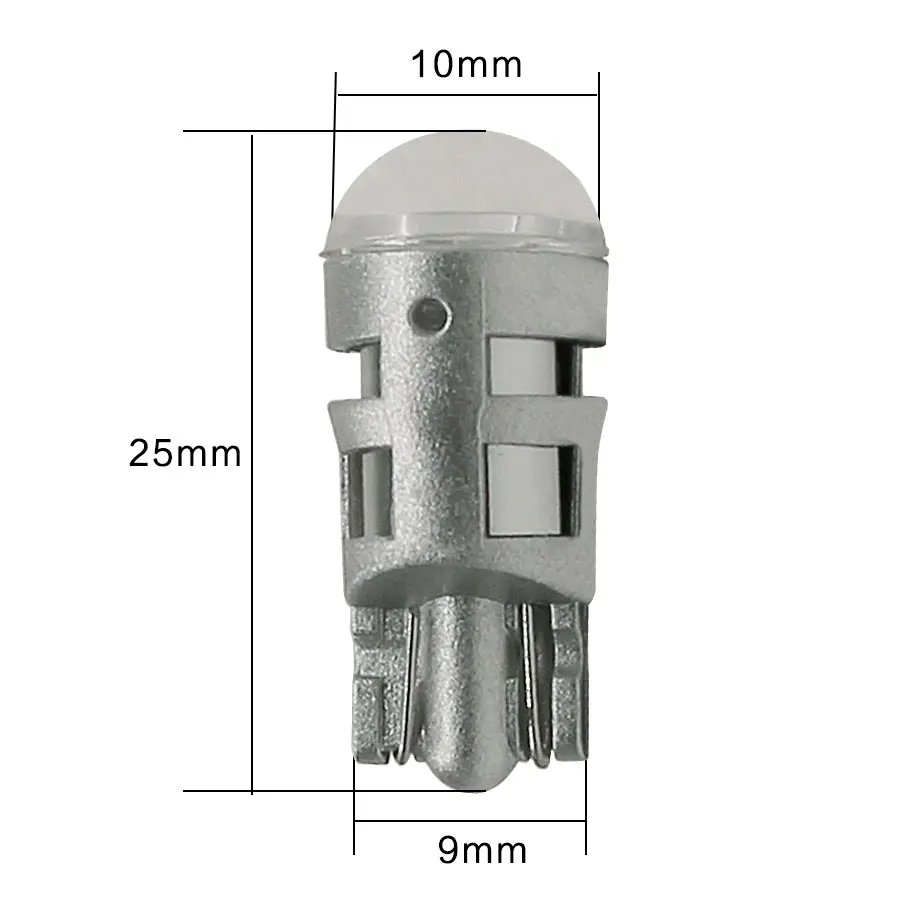 10 шт. T10 светодиодный 1 SMD 3030 W5W лампы Габаритные огни 168 194 с плоским цоколем
