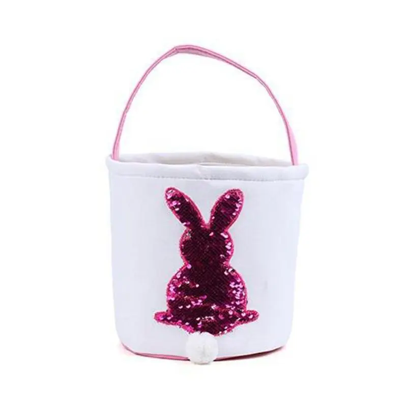 

Personalized 2019 Easter Egg Bunny Rabbit Printed Canvas Basket Holiday Kids Candy Bag Gifts