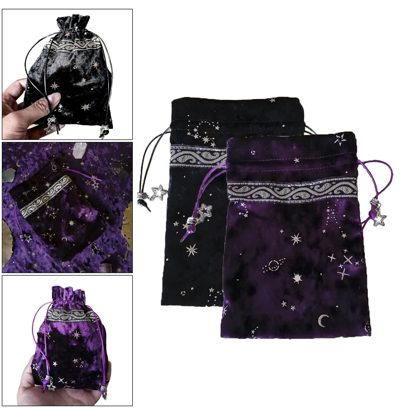 

Luxury Tarot Card Storage Bag Plush Pouch Drawstring Design Jewelry Pouch