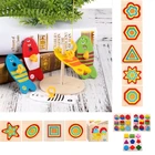 Красочные деревянные игрушки в форме искусственной кожи, Детские геометрические блоки для сортировки, Детские Игрушки для раннего развития