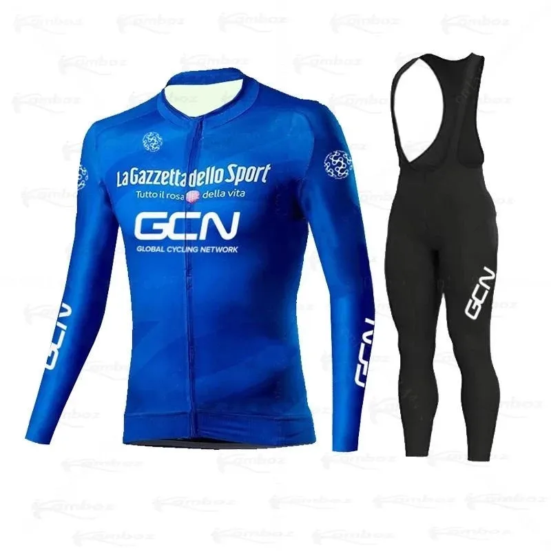 New Men GCN Spring 2021 Sport Cycling Jersey Autumn Mtb Clothing Summer Long Sleeve Triathlon Mountain Bike Bib Pant Set | Спорт и