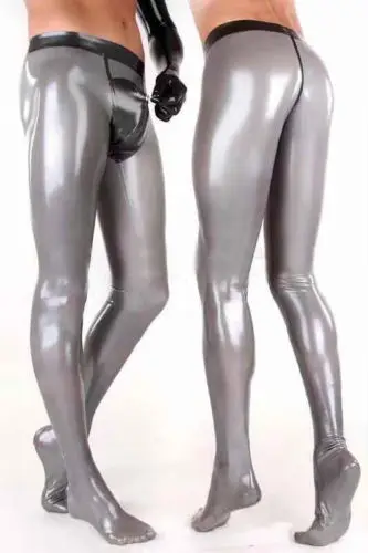 

Сексуальные мужские латексные брюки с 3d вырезом на молнии