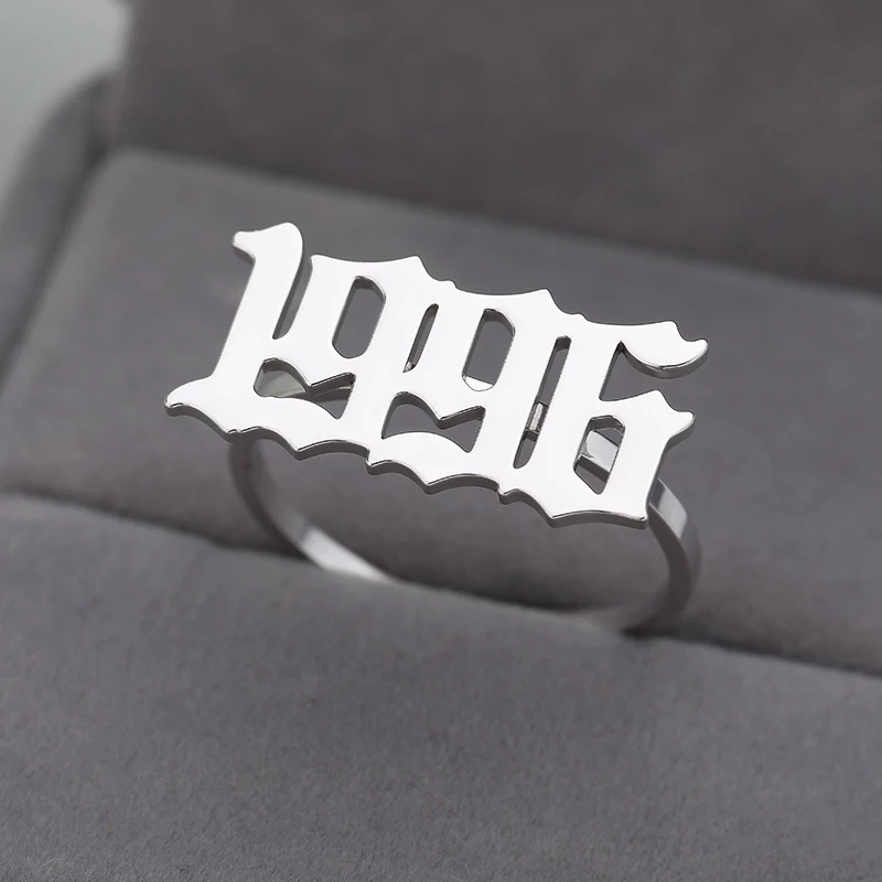 Кольца из нержавеющей стали с цифрами для женщин и мужчин обручальные открытые