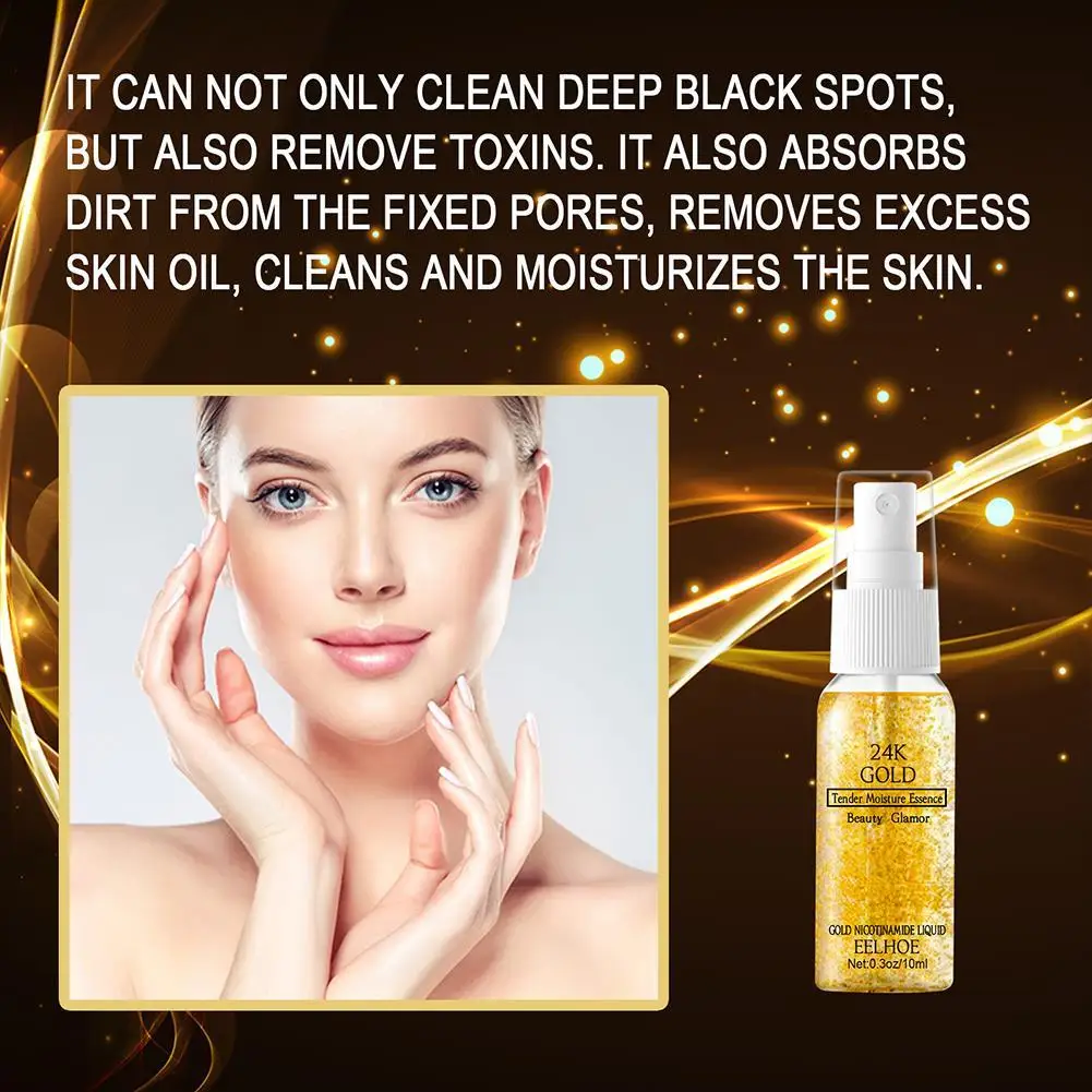 

24K Gold Hyaluronic Acid Face Serum Replenishment Moisturize Lift Brighten Skin Firming Care Essence Pore Shrink Q1V0