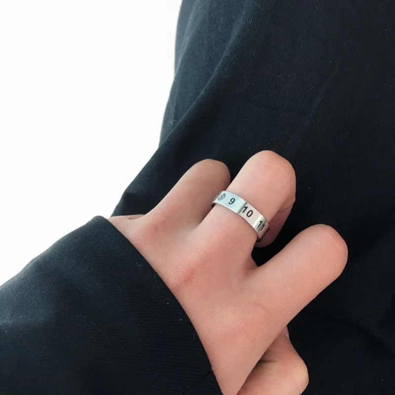 

MANGOPIE6mm 8mm Titanium Steel Number Ring Size Week Master Logo Symbol Customize Ring Engraved Ring Custom Photo Ring