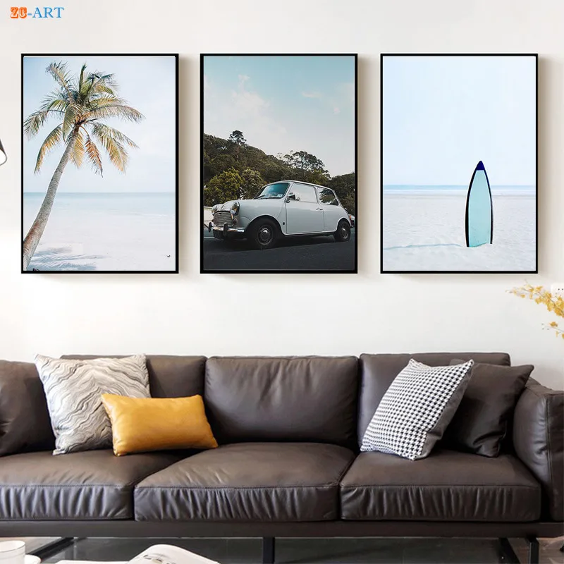 Океан Wall Art плакаты пляж и принты пейзаж Картина на холсте в прибрежных районах