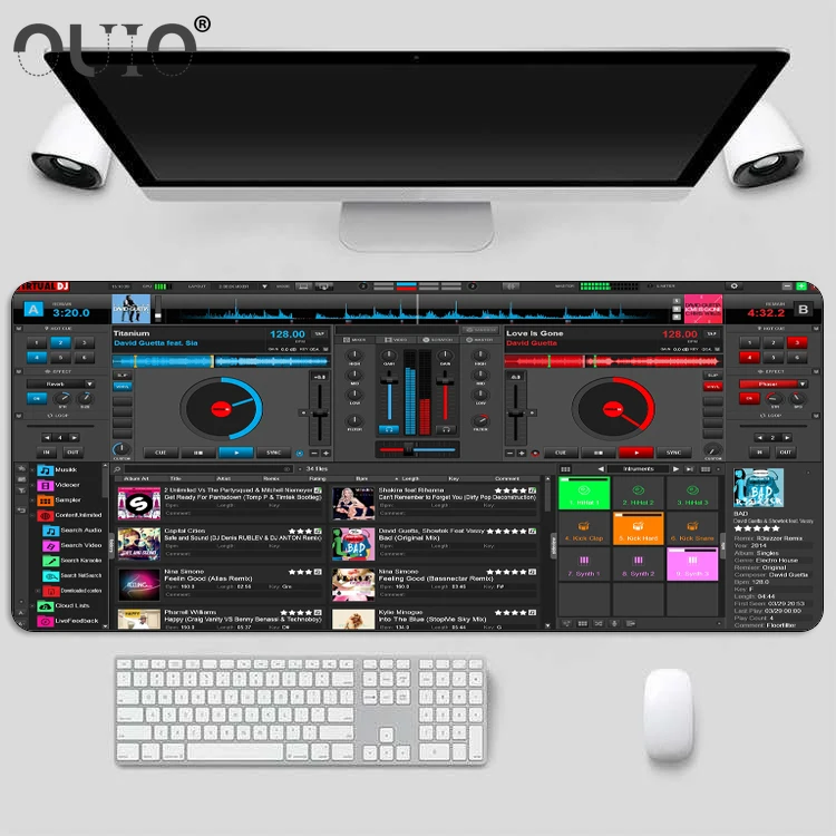 

OUIO DJ Control Panel Mouse Pad Computer Notebook Animation Keyboard Mouse Pad Large Mouse Pad Game Player Decorative Table Mat